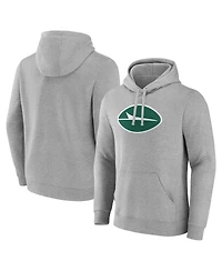 Fanatics Men's Heather Gray New York Jets Deliver Fleece Pullover Hoodie