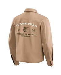 Darius Rucker Collection by Fanatics Men's Tan Baltimore Orioles Distressed Washed Full-Zip Jacket