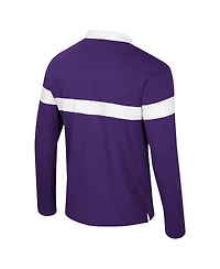 Colosseum Men's Purple Tcu Horned Frogs Too Cool For School Long Sleeve Polo Shirt