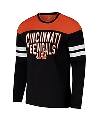 G-iii Sports by Carl Banks Men's Black/Orange Cincinnati Bengals Adaptive Hail Mary Long Sleeve T-Shirt