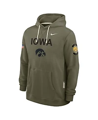 Nike Men's Olive Iowa Hawkeyes 2025 Military Appreciation Performance Pullover Hoodie