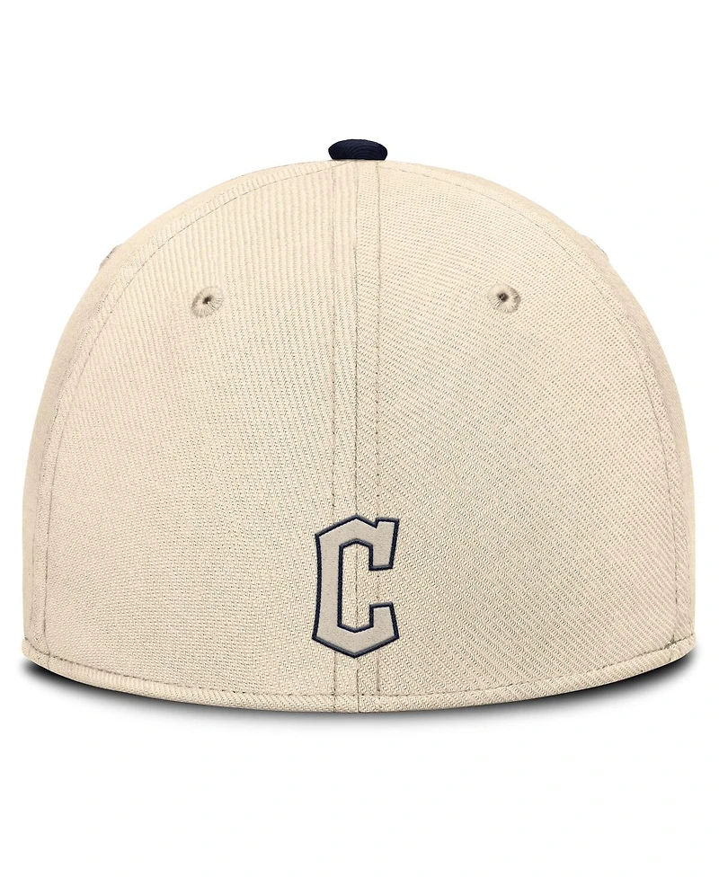 Nike Men's Natural/Navy Cleveland Guardians Statement Rise Performance Flex Hat