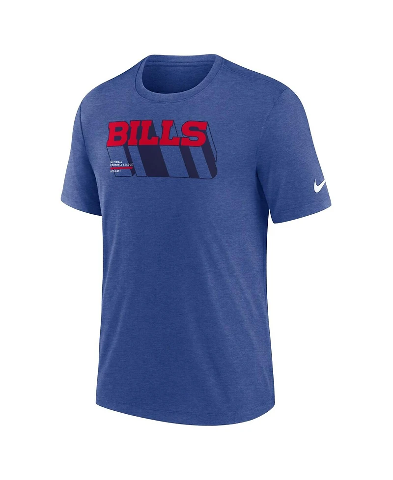 Nike Men's Heather Royal Buffalo Bills Long Pass Tri-Blend T-Shirt