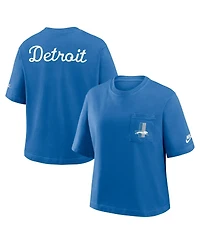 Nike Women's Blue Detroit Lions Rewind Pocket Boxy T-Shirt