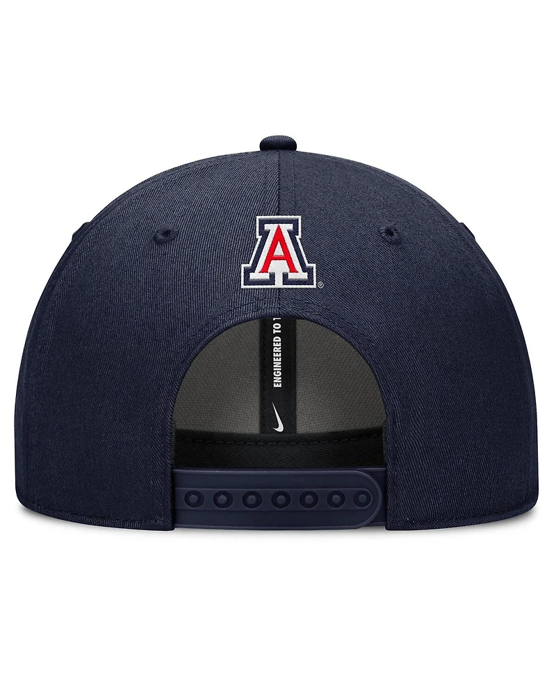 Nike Men's Navy Arizona Wildcats Slanted Primetime Rise Performance Adjustable Hat