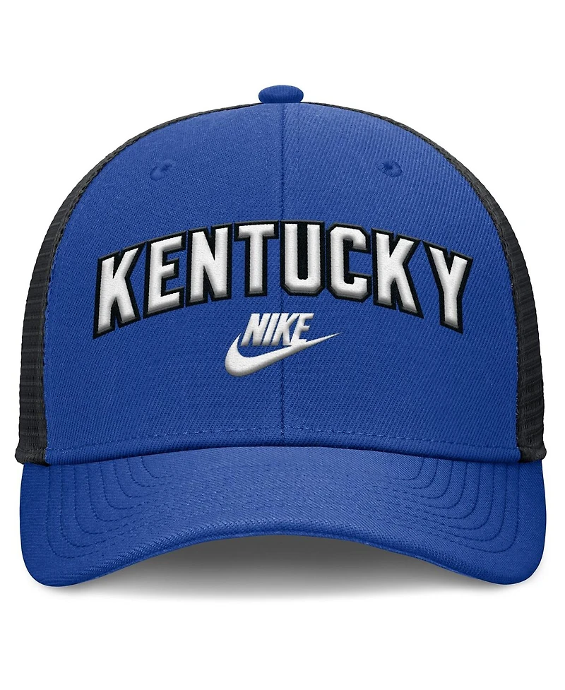 Nike Men's Royal/Black Kentucky Wildcats Legacy Arch Rise Performance Trucker Adjustable Hat