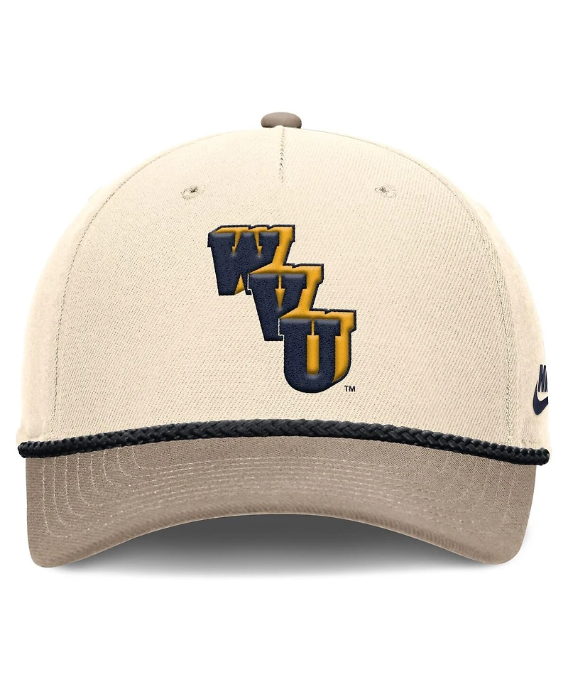 Nike Men's Natural West Virginia Mountaineers Rise Legacy Throwback Logo Adjustable Hat