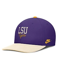 Nike Men's Purple/Cream Lsu Tigers Pro Legacy Script Snapback Hat