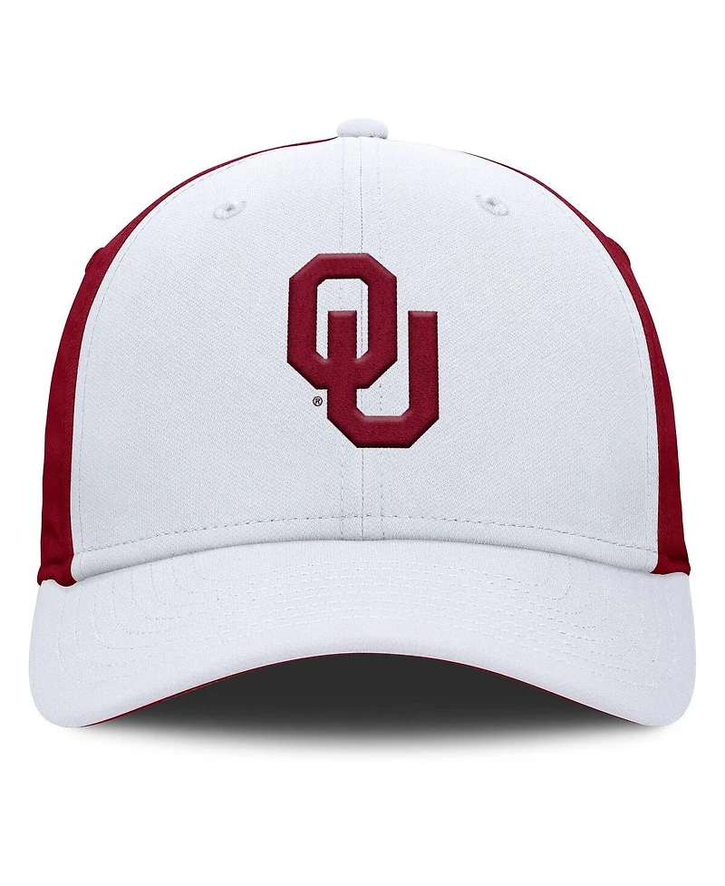 Jordan Men's White/Crimson Oklahoma Sooners 2025 Sideline Rise Local Performance Flex Hat