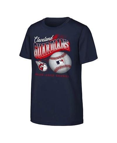 Outerstuff Big Boys and Girls Navy Cleveland Guardians Outta Here T-Shirt