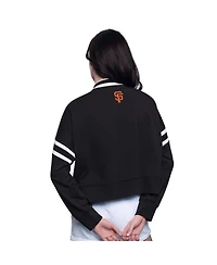 Starter Women's Black San Francisco Giants Power Play Cropped Pullover Sweatshirt