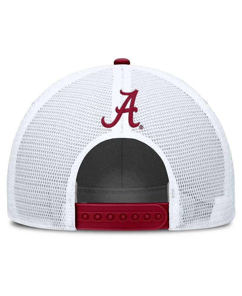 Nike Men's Crimson/White Alabama Crimson Tide 2025 On-Field Rise Patch Trucker Adjustable Hat