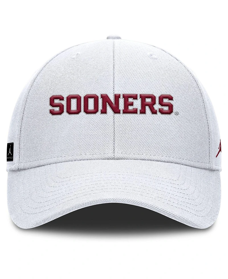 Jordan Men's White Oklahoma Sooners 2025 On-Field Rise Performance Adjustable Hat