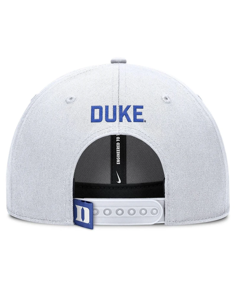 Nike Men's White Duke Blue Devils 2025 On-Field Rise Performance Adjustable Hat