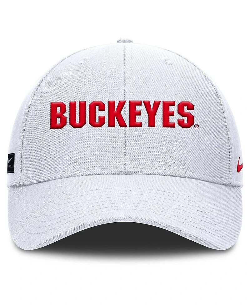 Nike Men's White Ohio State Buckeyes 2025 On-Field Rise Performance Adjustable Hat