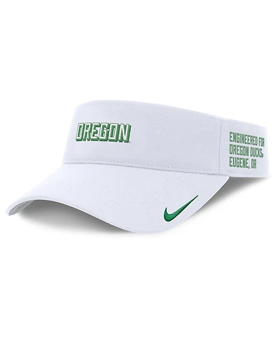 Nike Men's White Oregon Ducks 2025 On-Field Gameday Performance Ace Adjustable Visor Hat