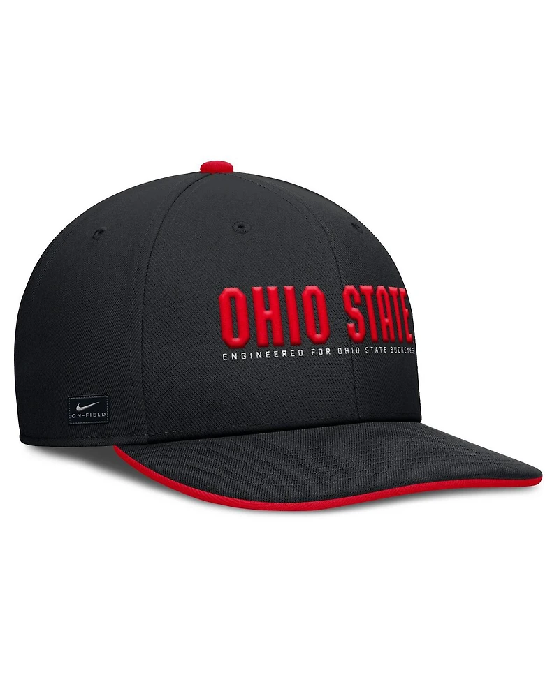 Nike Men's Black Ohio State Buckeyes 2025 On-Field Pro Performance Adjustable Hat