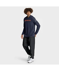 Nike Men's Navy Denver Broncos Sideline Pure Fury Performance Long Sleeve Hoodie T-Shirt
