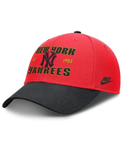 Nike Men's Crimson/Black New York Yankees Neon 90s Rise Adjustable Hat