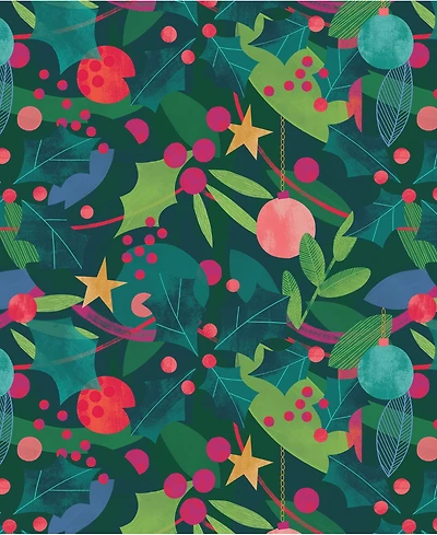 Lady Jayne Deck the Halls Gift Wrap, 30" x 120"