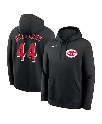Nike Men's Elly De La Cruz Black Cincinnati Reds Player Name Number Club Fleece Pullover Hoodie