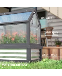Outsunny Raised Garden Bed with Wooden Cold Frame