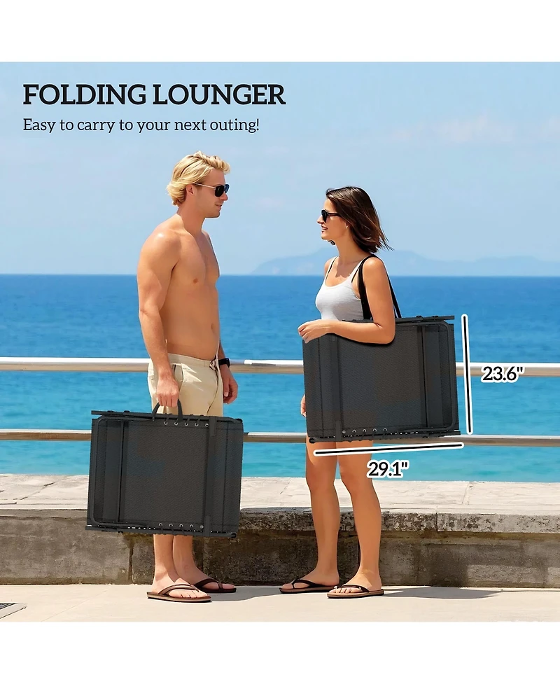 Outsunny Outdoor Lounge Chairs, Reclining Folding Chaise Lounge, /