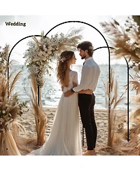 Outsunny Metal Arch Backdrop Sd Set of 3, 7/6.5/6 ft Wedding Frame
