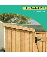 Outsunny Wooden Garden Storage Shed w/ Asphalt Roof, Shelves & Lock Backyard