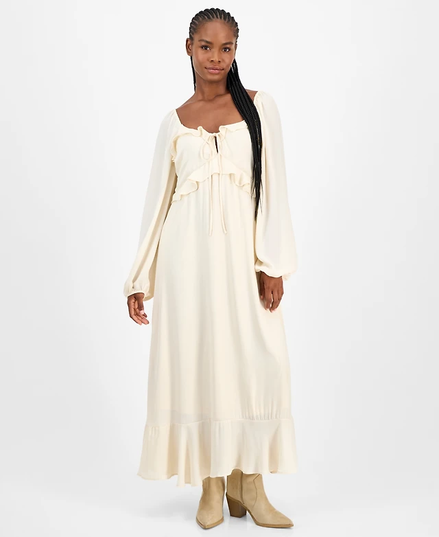 macys maxi dress And Now This Women's Ruffle Long-Sleeve Maxi Dress, Macy's Exclusive