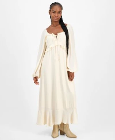 Now This Womens Ruffle Long Sleeve Maxi Dress Macys Exclusive