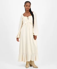 Now This Womens Ruffle Long Sleeve Maxi Dress Macys Exclusive