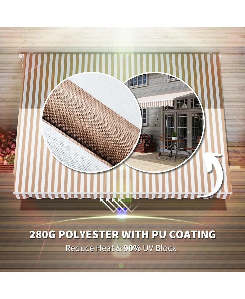 Outsunny 12'x8' Retractable Patio Awning/Sun Shade for Outdoor PatioMulti