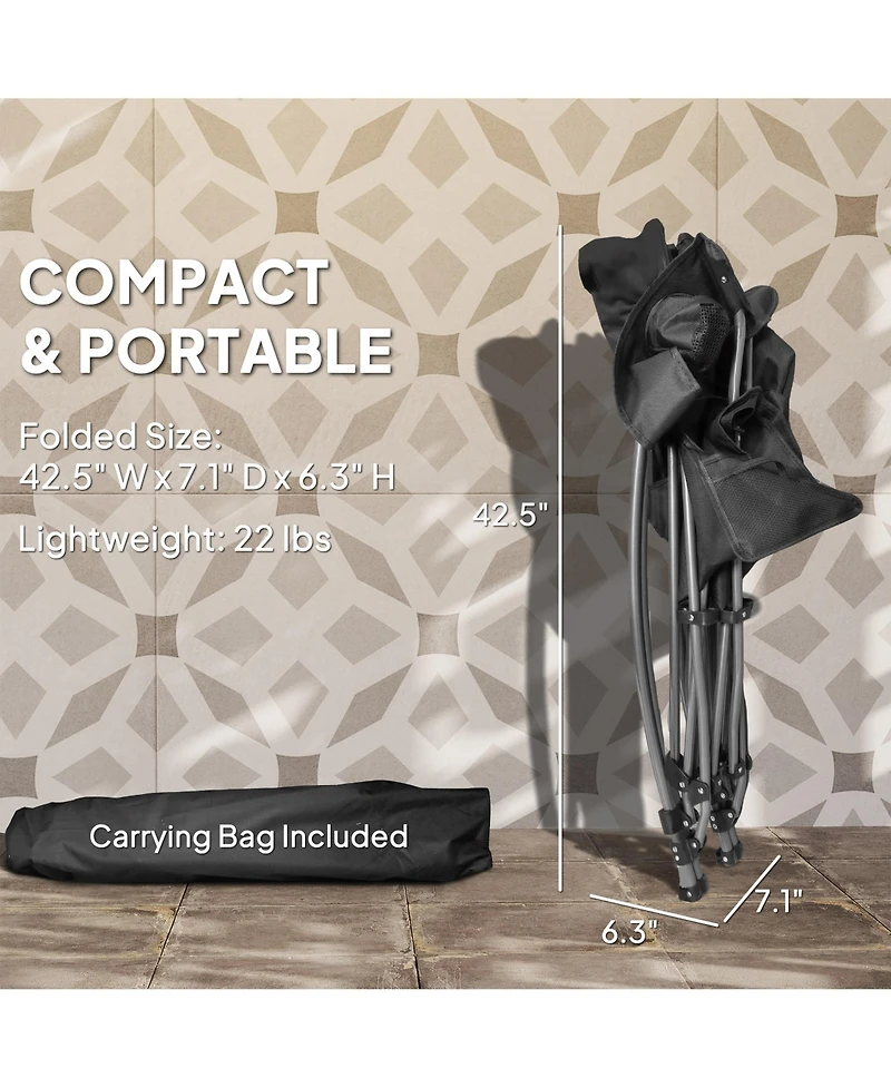 Outsunny Camp Chairs for Adults, 2 Pack Outdoor Folding Chairs