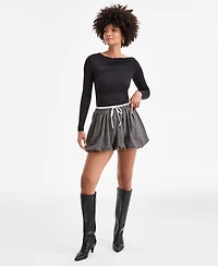 Bar Iii Women's Double-Waistband Plaid Bubble Mini Skirt, Macy's Exclusive