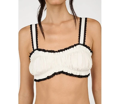 WeWoreWhat Women's Ruched Crop Top