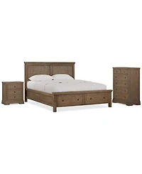 Alverton 3 Pc. California King Cane Storage Set (Bed, Chest & 3-Drawer Nightstand