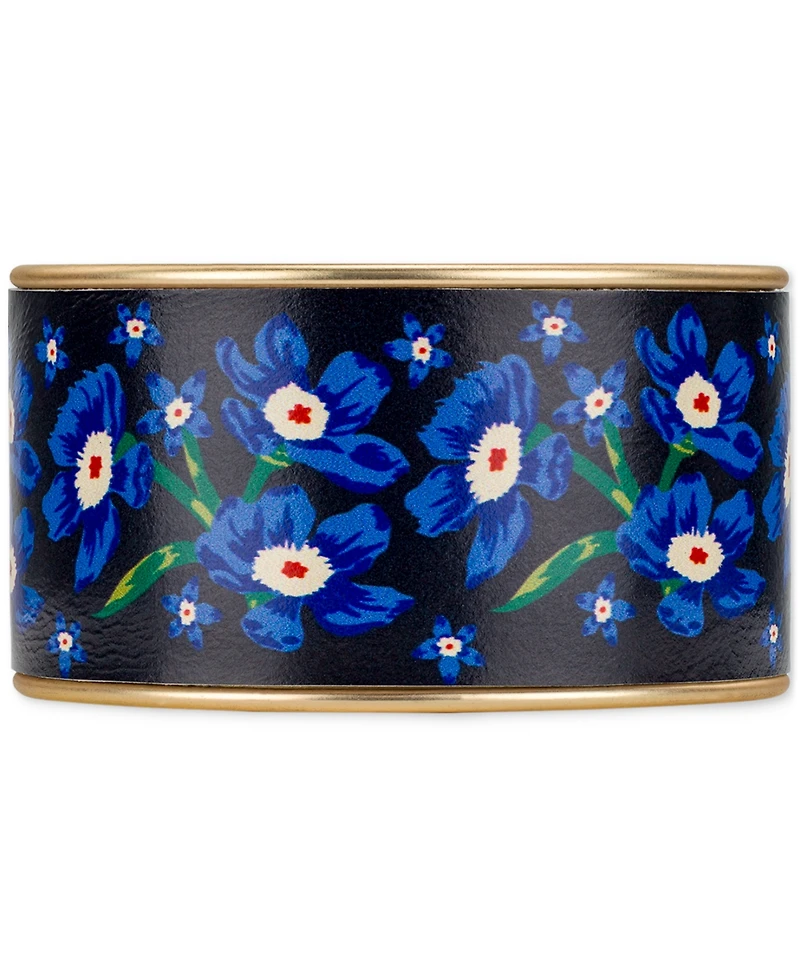Patricia Nash Eletta Floral Leather Gold-Tone Cuff Bracelet