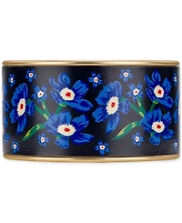 Patricia Nash Eletta Floral Leather Gold-Tone Cuff Bracelet