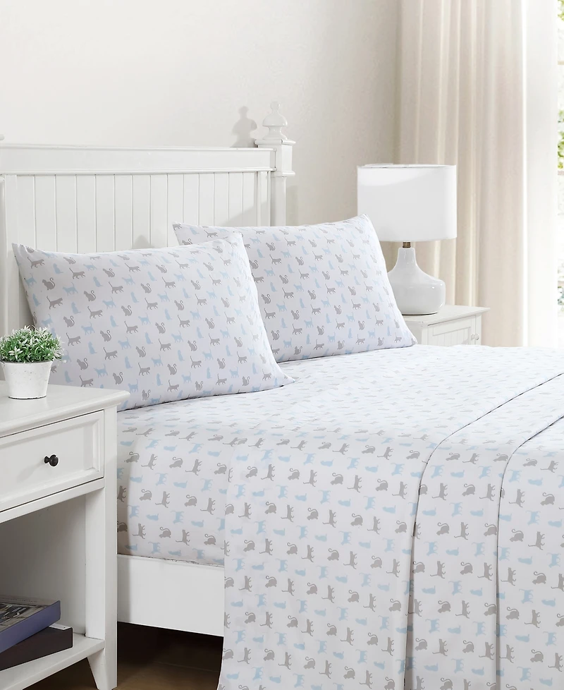 Beatrice Home Fashions Whimsical Printed Microfiber 4-Pc. Sheet Set