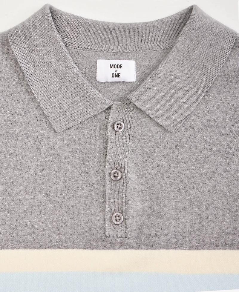 Mode of One Men's Varsity-Stripe Polo Sweater, Macy's Exclusive