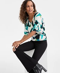 I.n.c. International Concepts Petite Watercolor-Print Dolman-Sleeve Top, Macy's Exclusive