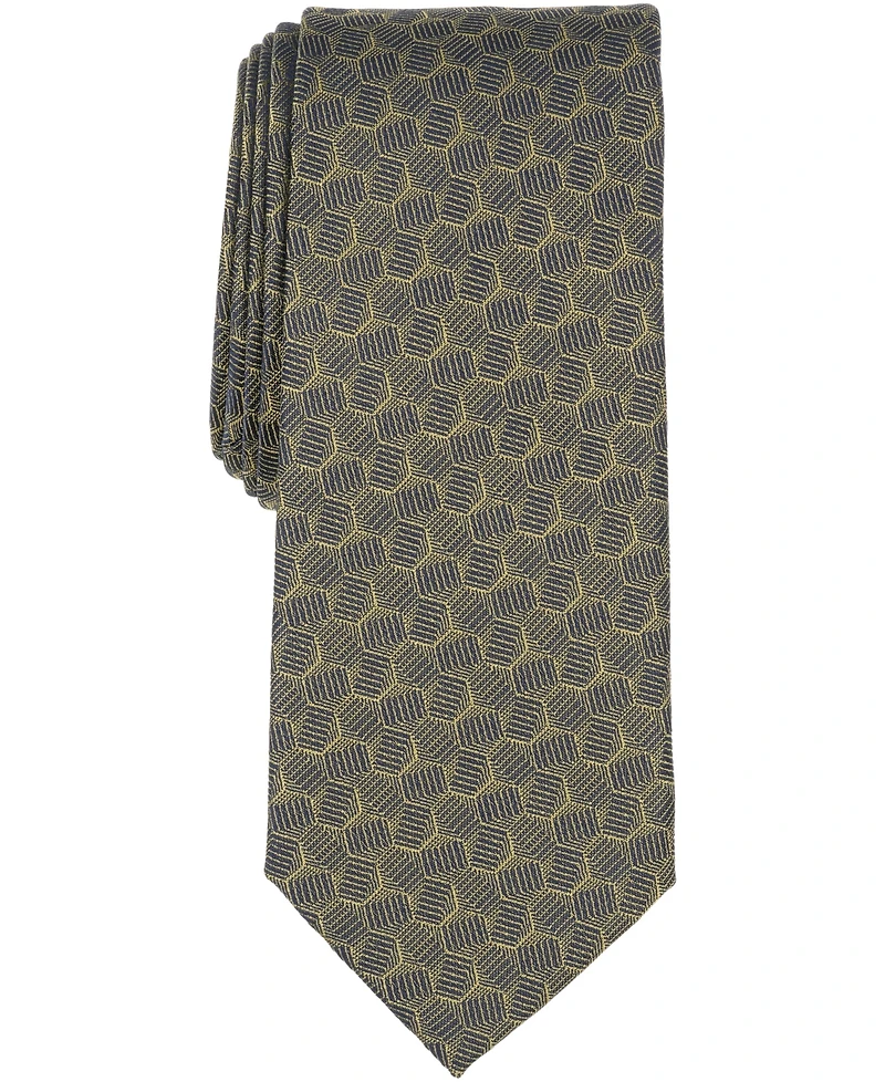 Alfani Men's Marigold Geo-Pattern Tie, Macy's Exclusive