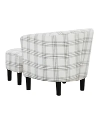 Convenience Concepts 26.25" Polyester Take a Seat Churchill Accent Chair with Ottoman
