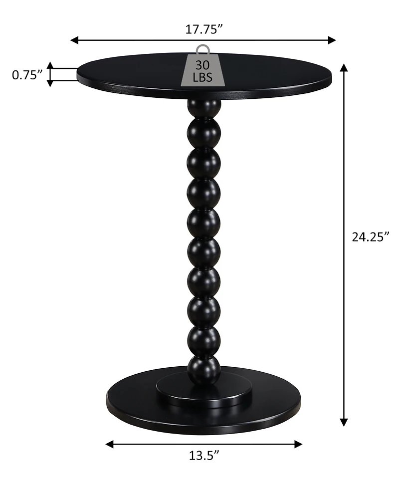 Convenience Concepts 17.75" Wood Classic Accents Venetian Islands Spindle Table