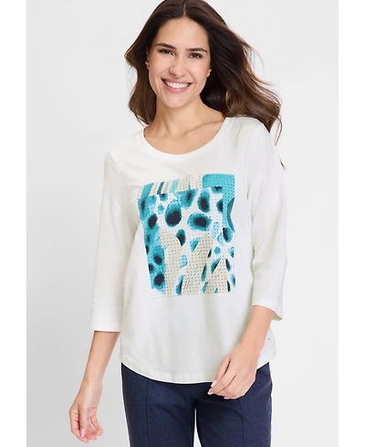 Olsen Women's Dazzling Placement Print Tee