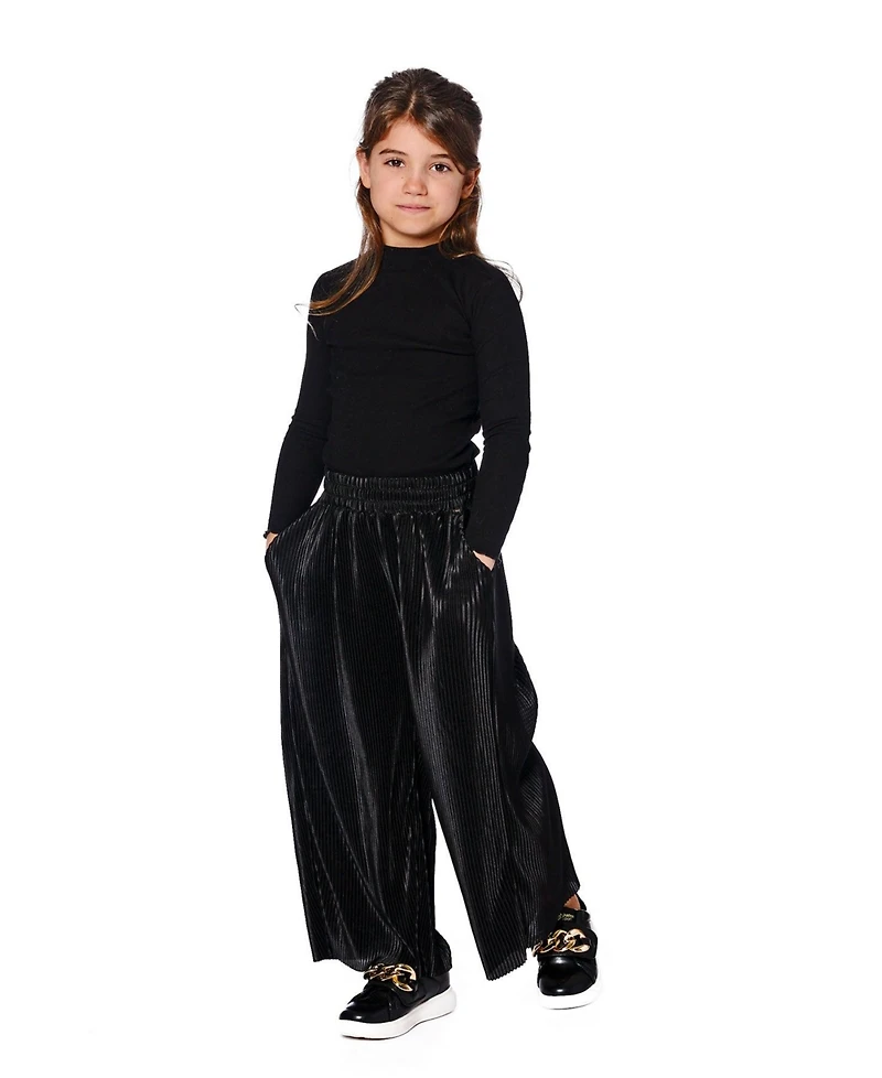 Deux par Girl Super Soft Ribbed Mock Neck Top Black