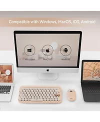 Lofree Wavy Chips Dual-Mode Wireless Mouse, 5 Adjustable Dpi Levels, 50-Day Battery Life, Milk Tea Color, for Windows, MacOS, iOS