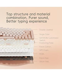 Lofree Dot Foundation Mechanical Keyboard with Milk Tea Mouse – 75% Rechargeable Hot-swappable Keyboard with Multi-Connection Modes