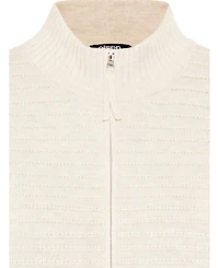 Olsen Women's Rib Knit Zip Front Cardigan